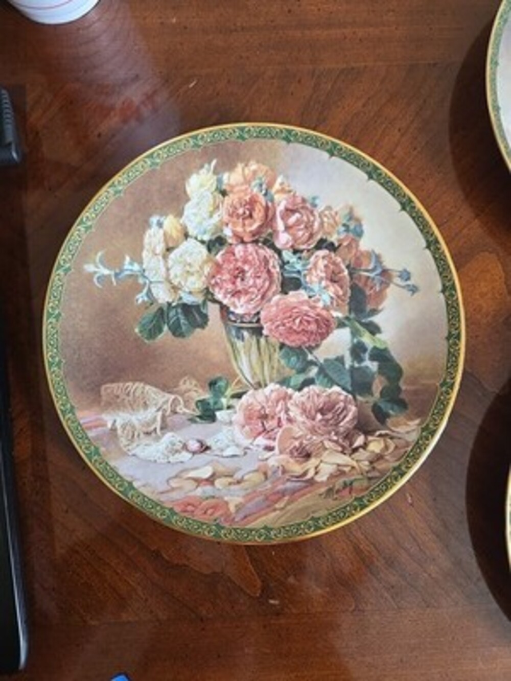 Plate Collector Wall Art  Vieonne Morley's Romantic Roses "Pastoral Delight"